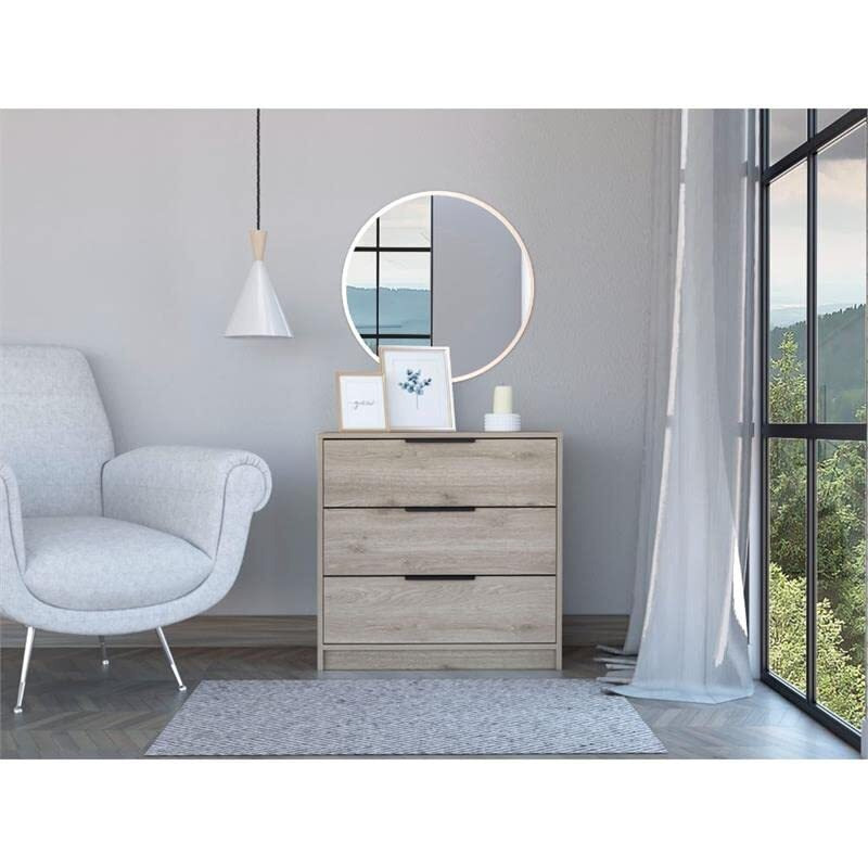 Kaia 3 Drawers Dresser  -Bedroom -Light Gray