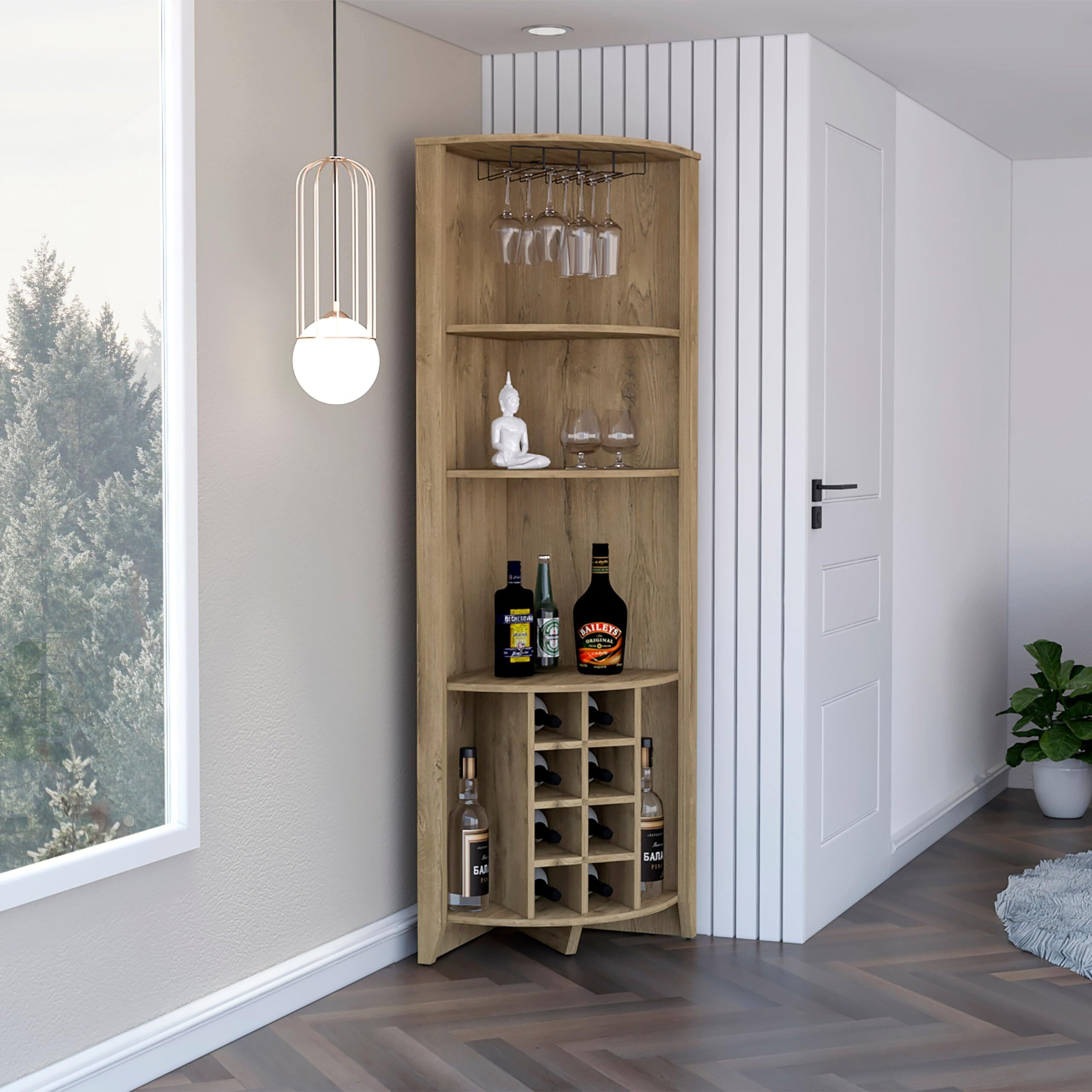 Essential Corner Bar Cabinet -Living Room -Macadamia