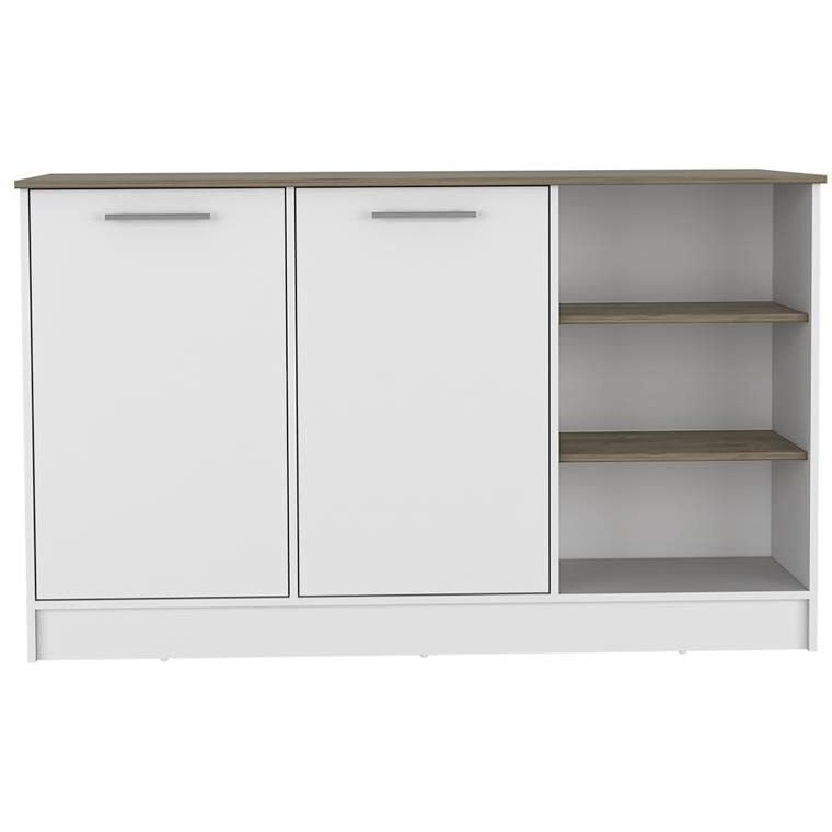 Ginger Kitchen Island -Kitchen -White / Dark Brown