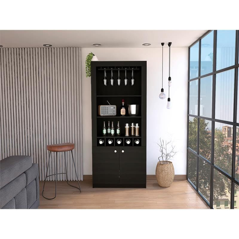 Montenegro Bar Cabinet  -Living Room -Black