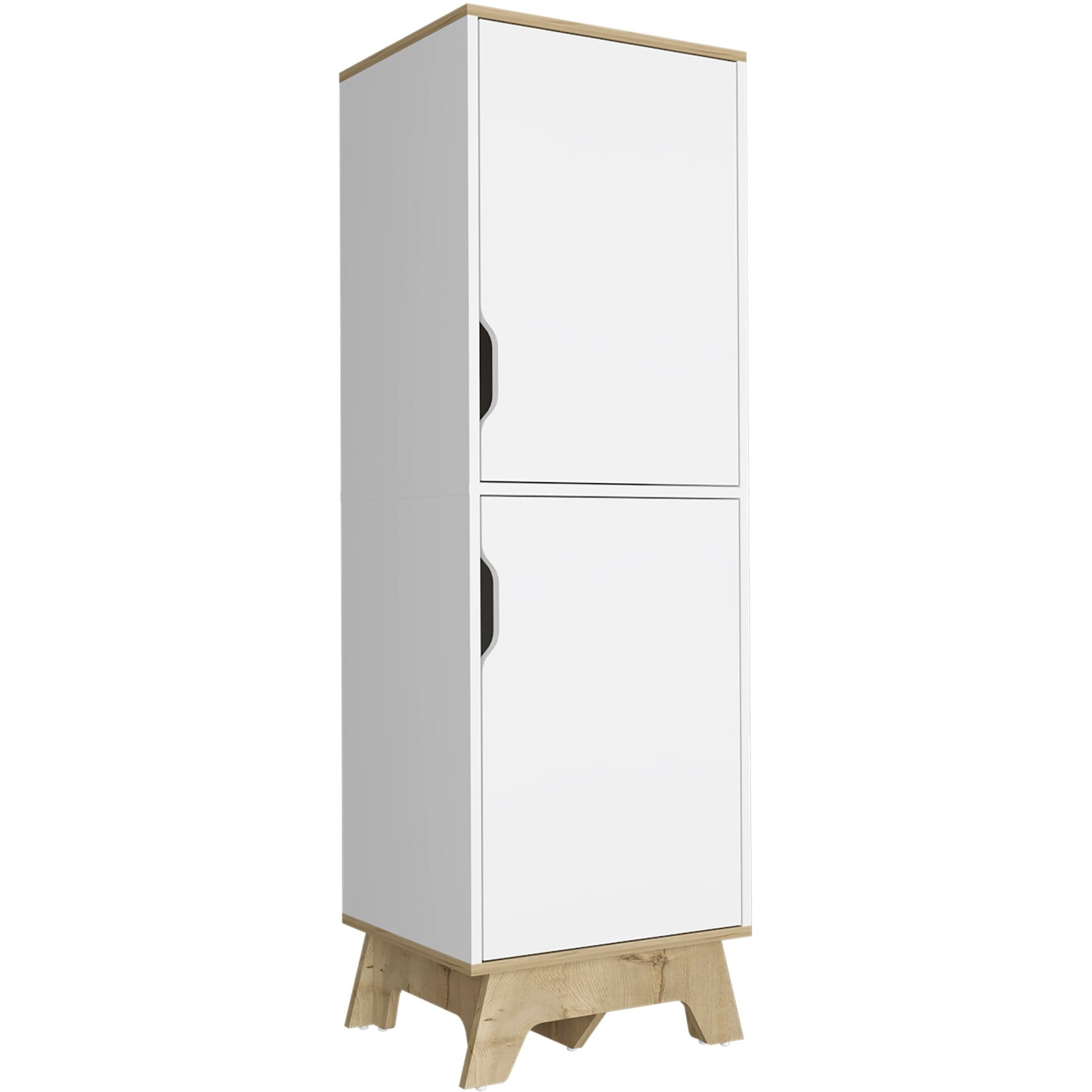 Pamplona Single Kitchen Pantry -Kitchen -Light Oak / White