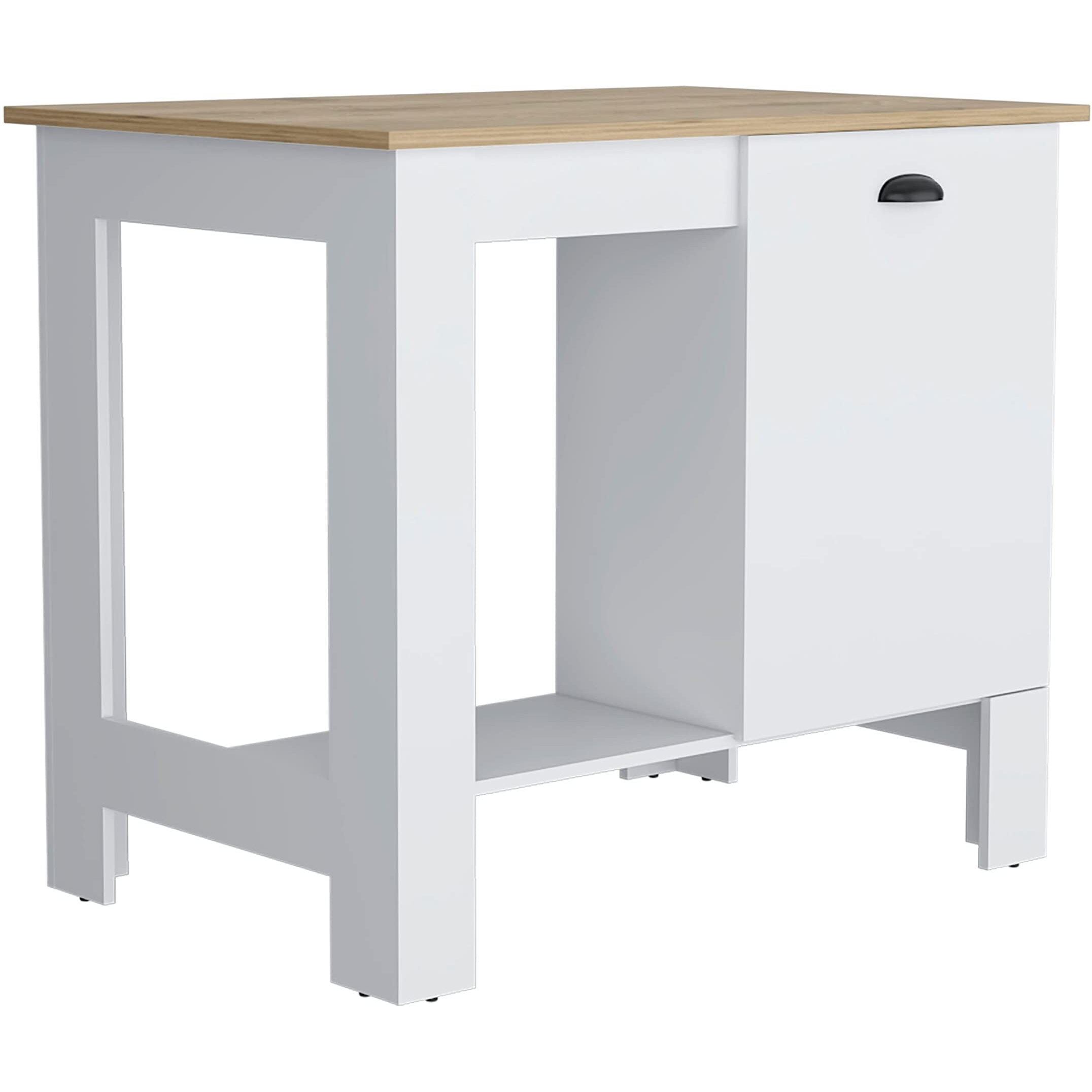 Atenea Kitchen Island -Kitchen -White / Macadamia
