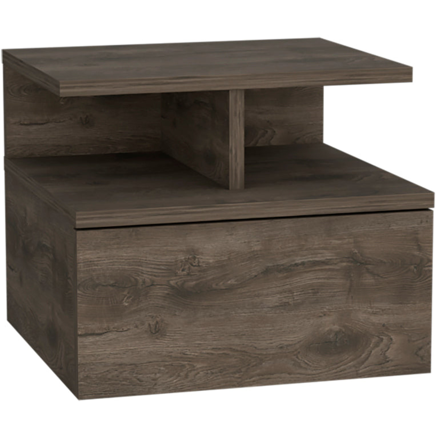 Adele Floating Nightstand -Bedroom-Dark Walnut
