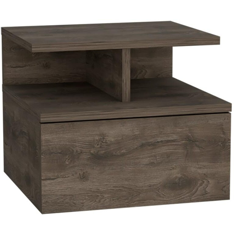 Adele Floating Nightstand -Bedroom-Dark Walnut