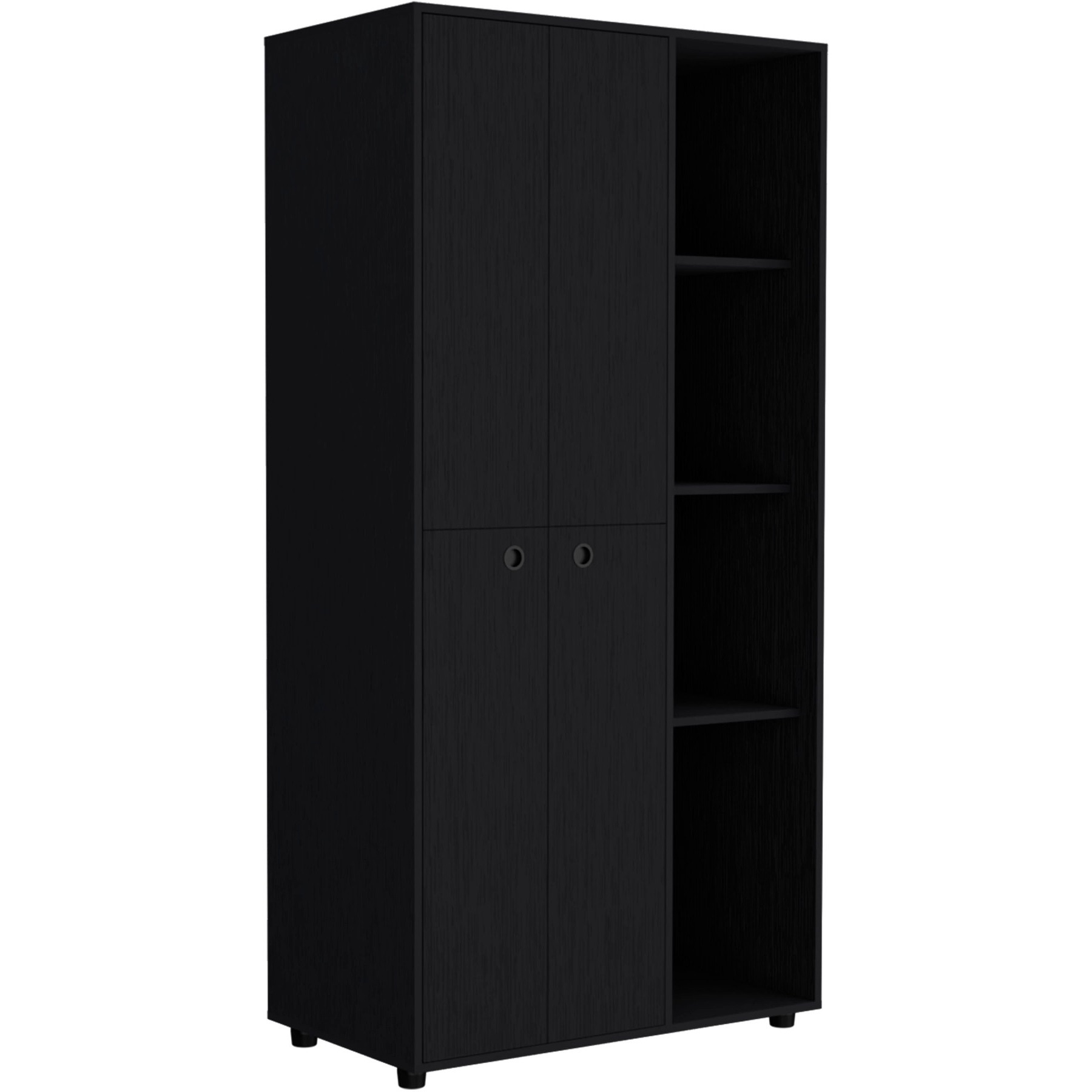 Misuri Wardrobe Armoire-Bedroom-Black