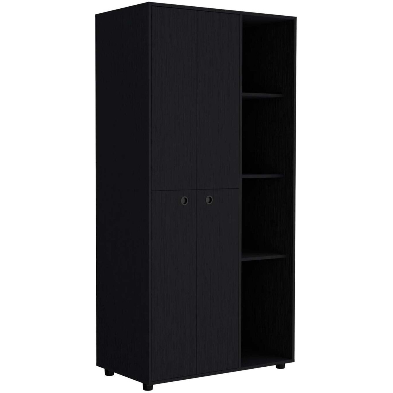 Misuri Wardrobe Armoire-Bedroom-Black