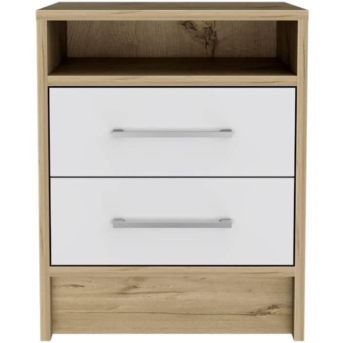 Eter Nightstand -Bedroom -White / Light Oak