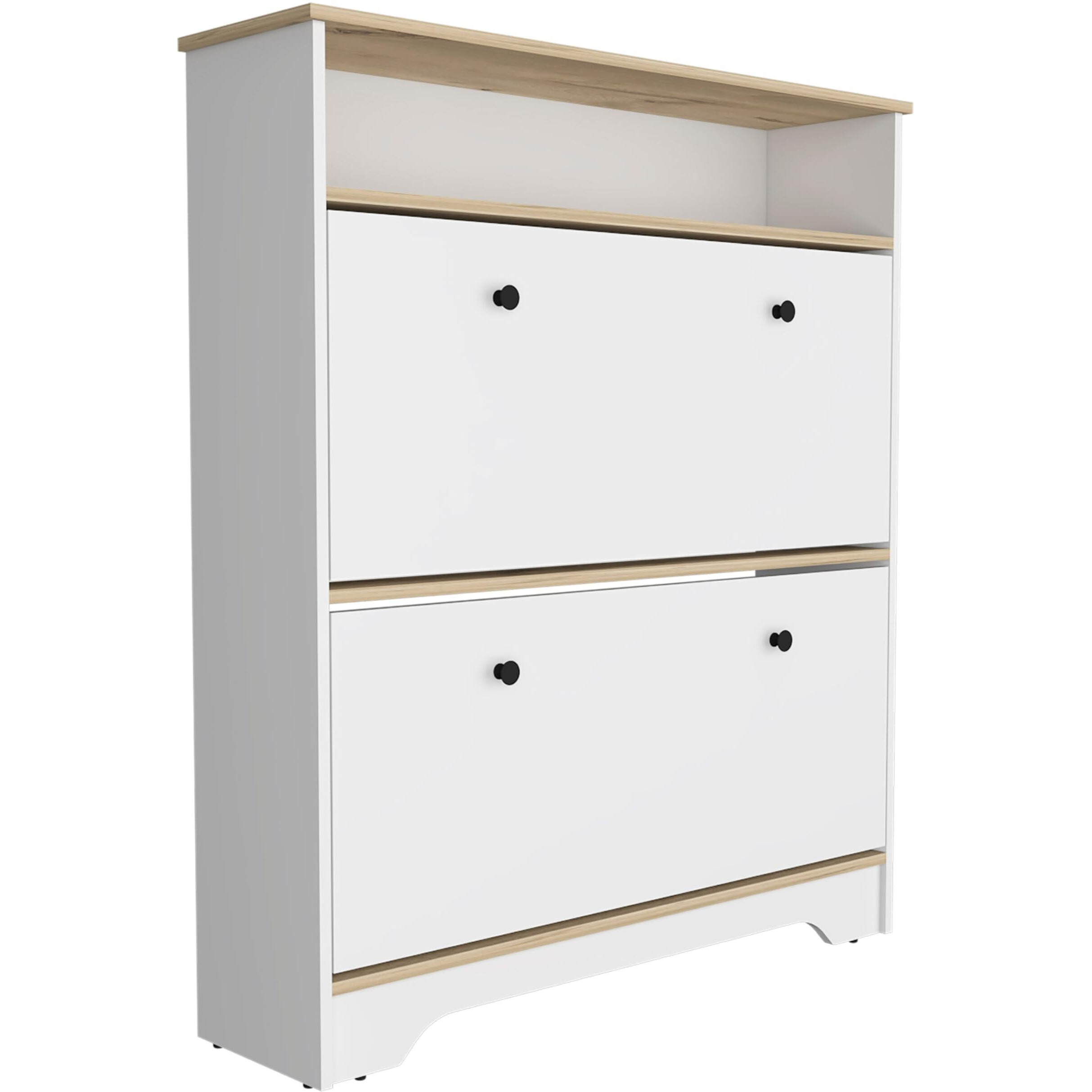 Calgary Shoe Rack  -Bedroom -Light Oak / White