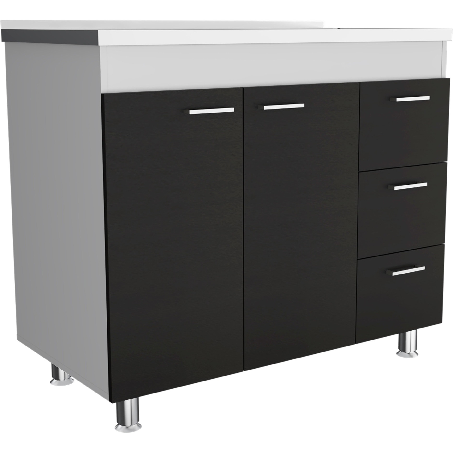 Ferretti Base Cabinet  -Kitchen -White / Black