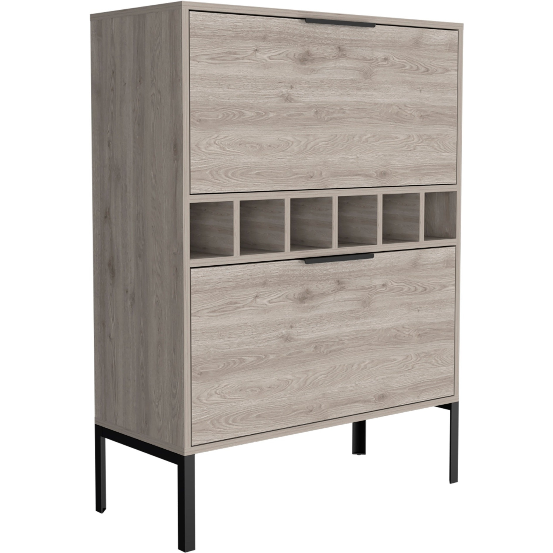 Lyrata Bar Cabinet  -Living Room -Light Gray