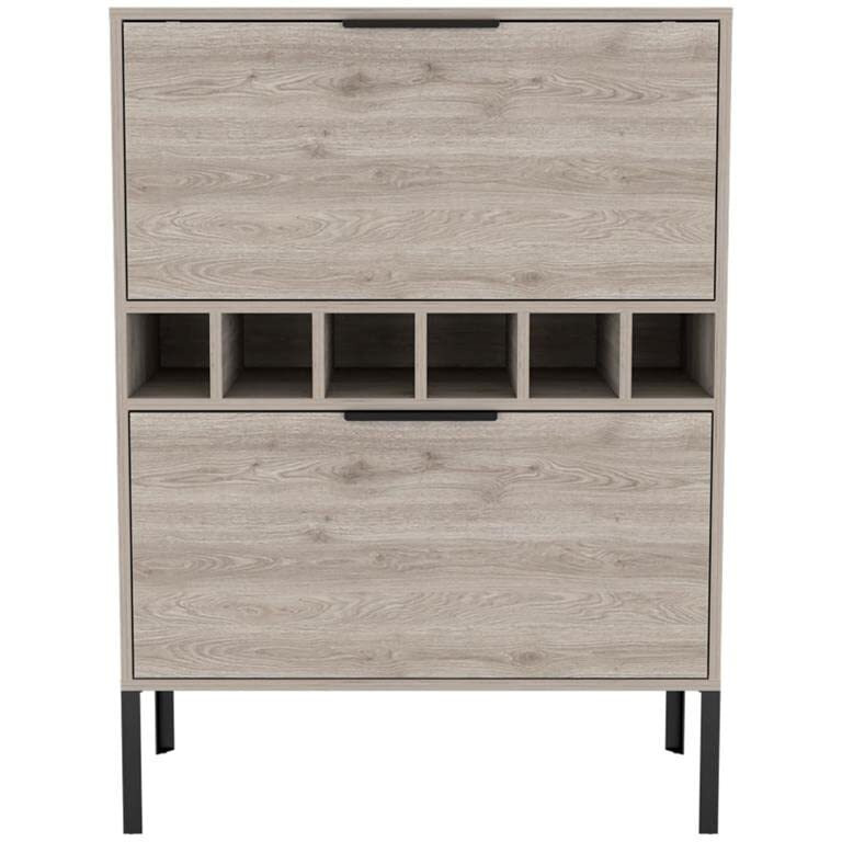 Lyrata Bar Cabinet  -Living Room -Light Gray