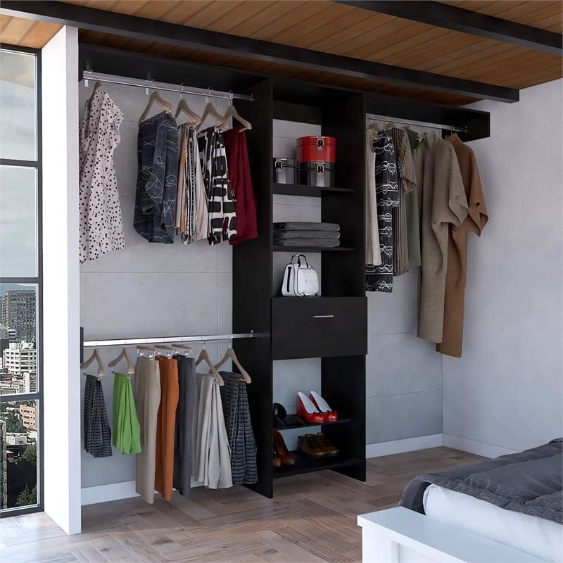 Manchester 250 Closet System -Bedroom -Black