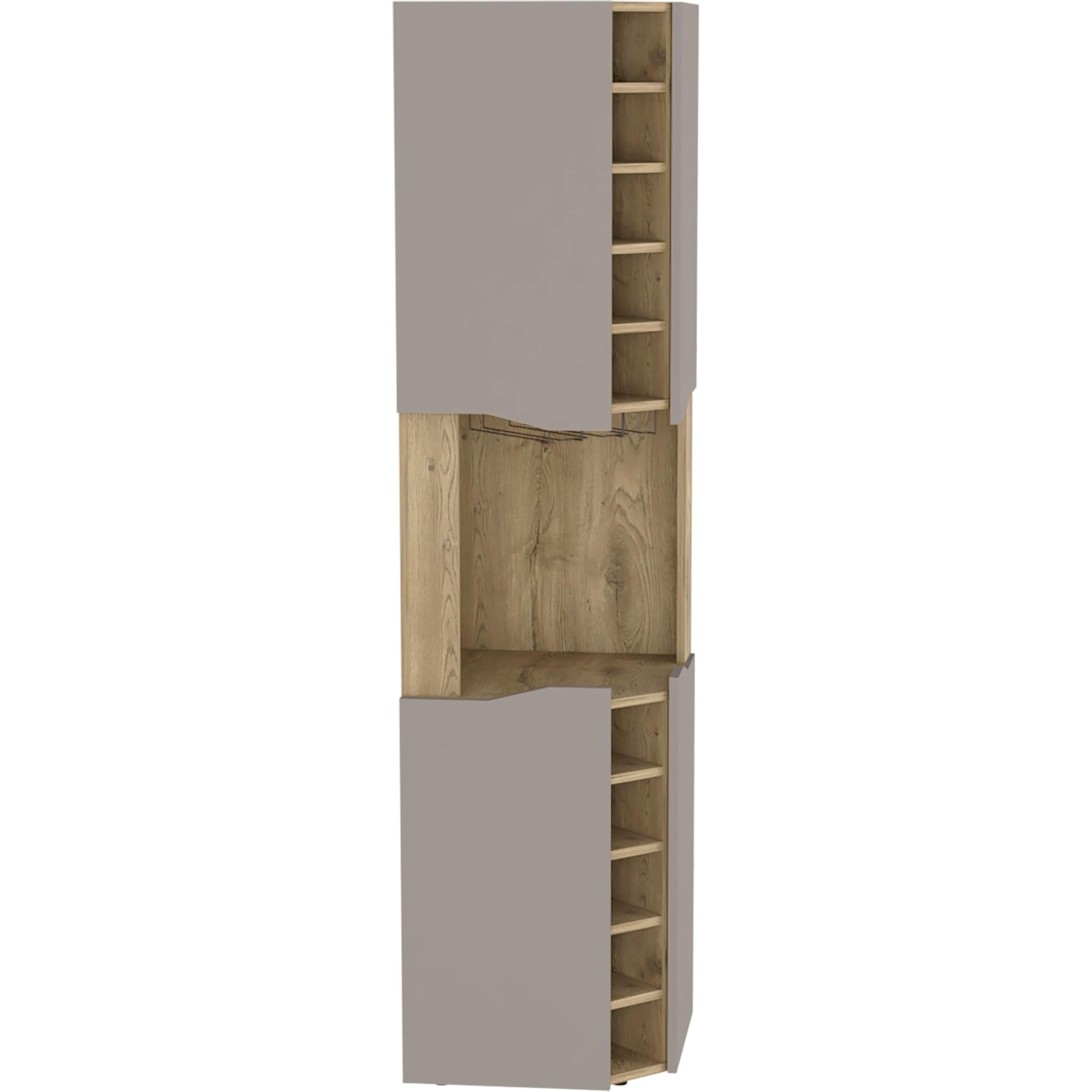 Obregon Corner Bar Cabinet  -Living Room -Macadamia / Taupe