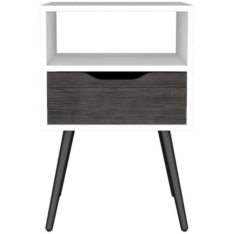 Otom Nightstand  -Bedroom -Smokey Oak / White