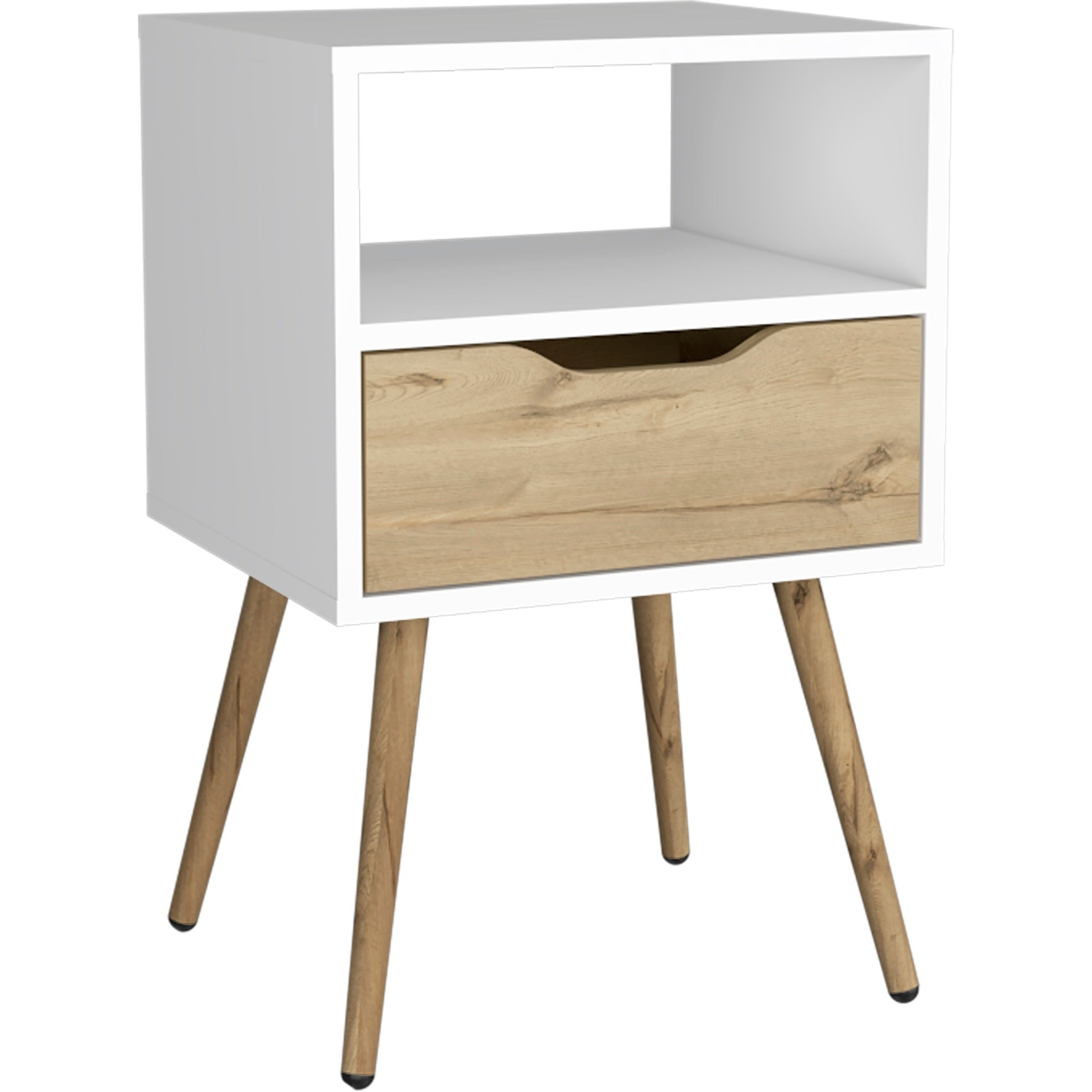 Otom Nightstand  -Bedroom -White / Light Oak