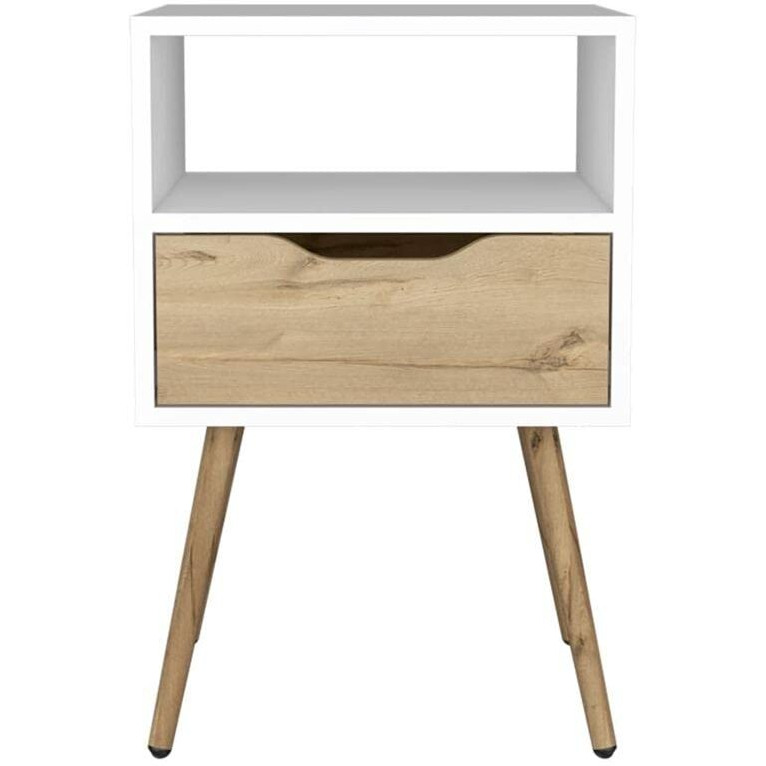 Otom Nightstand  -Bedroom -White / Light Oak