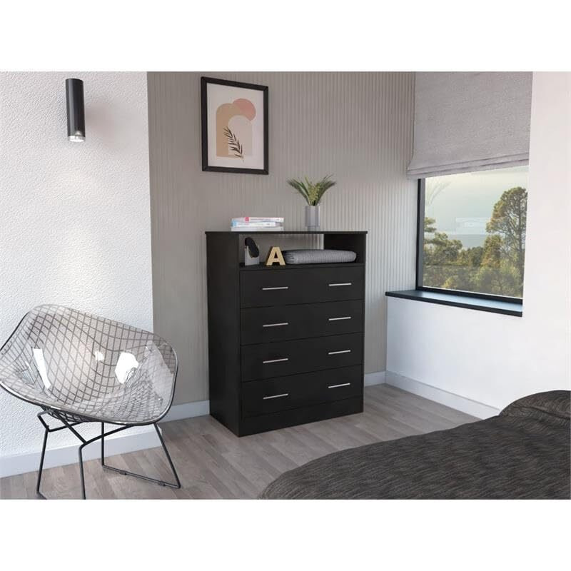 Peru L Four Drawer Dresser  -Bedroom -Black