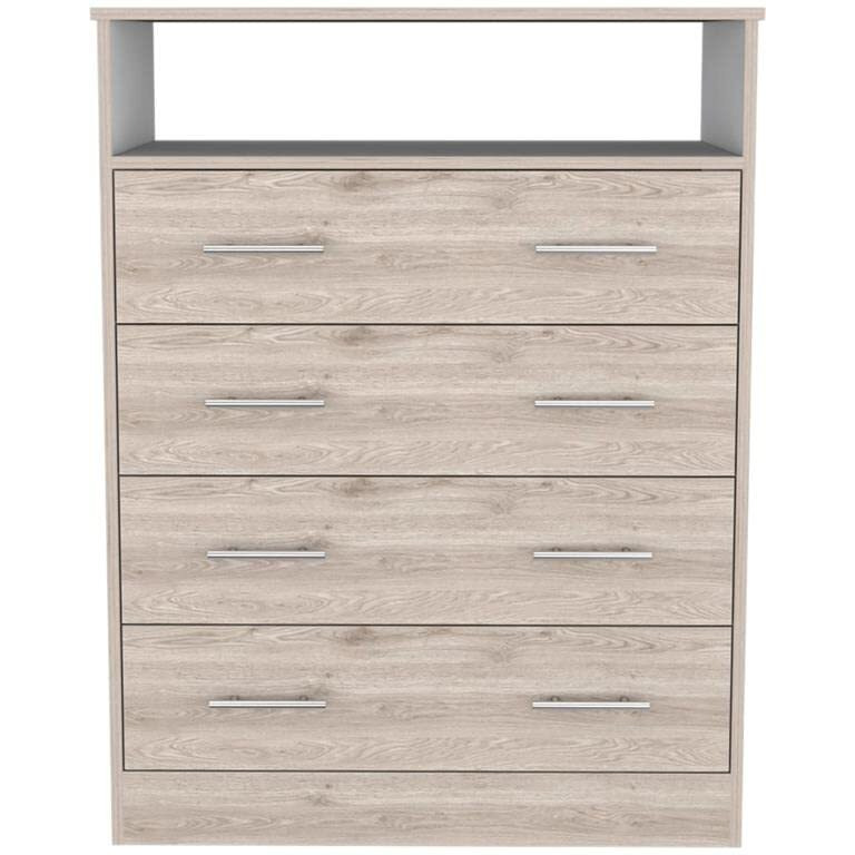 Peru L Four Drawer Dresser -Bedroom -Light Gray / White
