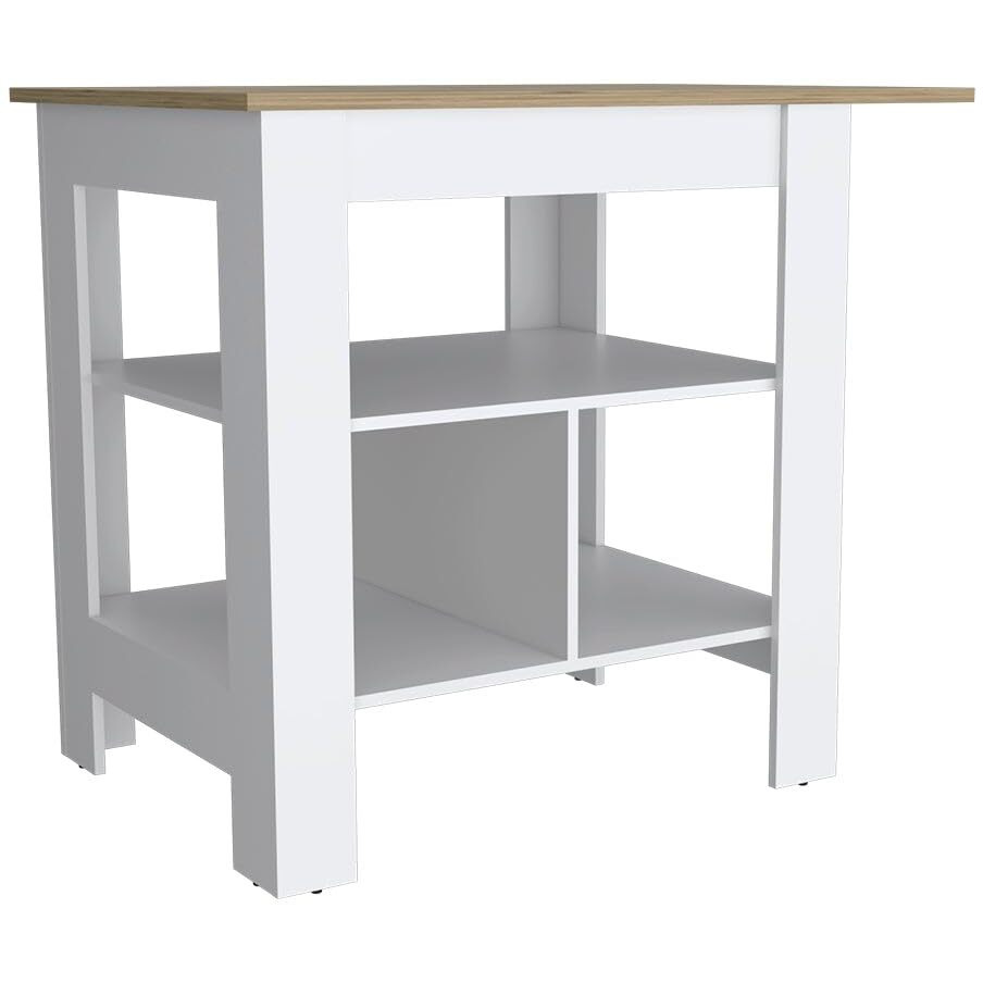 Macondo Kitchen Island -Kitchen -White / Macadamia