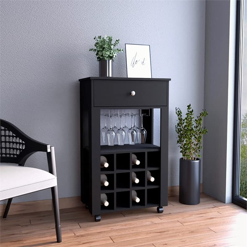 Memphis Bar Cart  -Living Room -Black