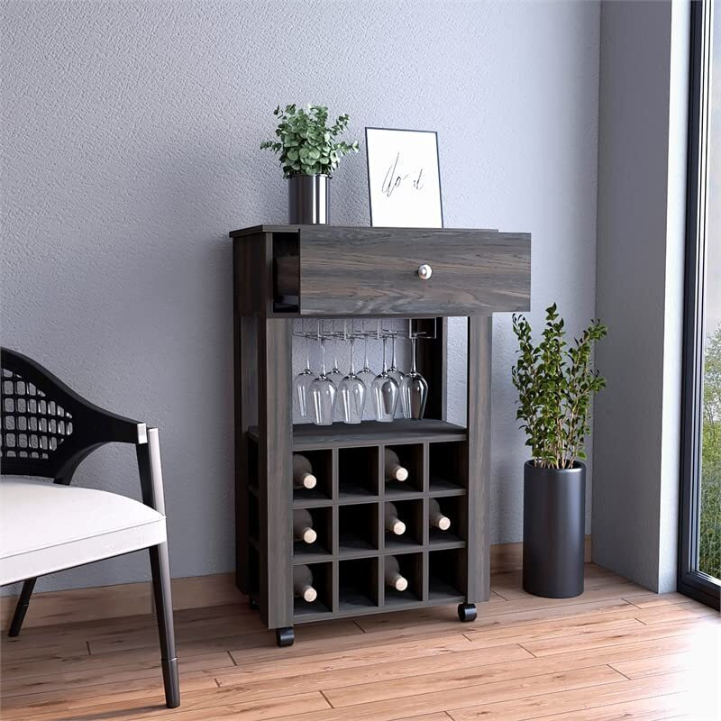 Memphis Bar Cart   -Living Room -Espresso