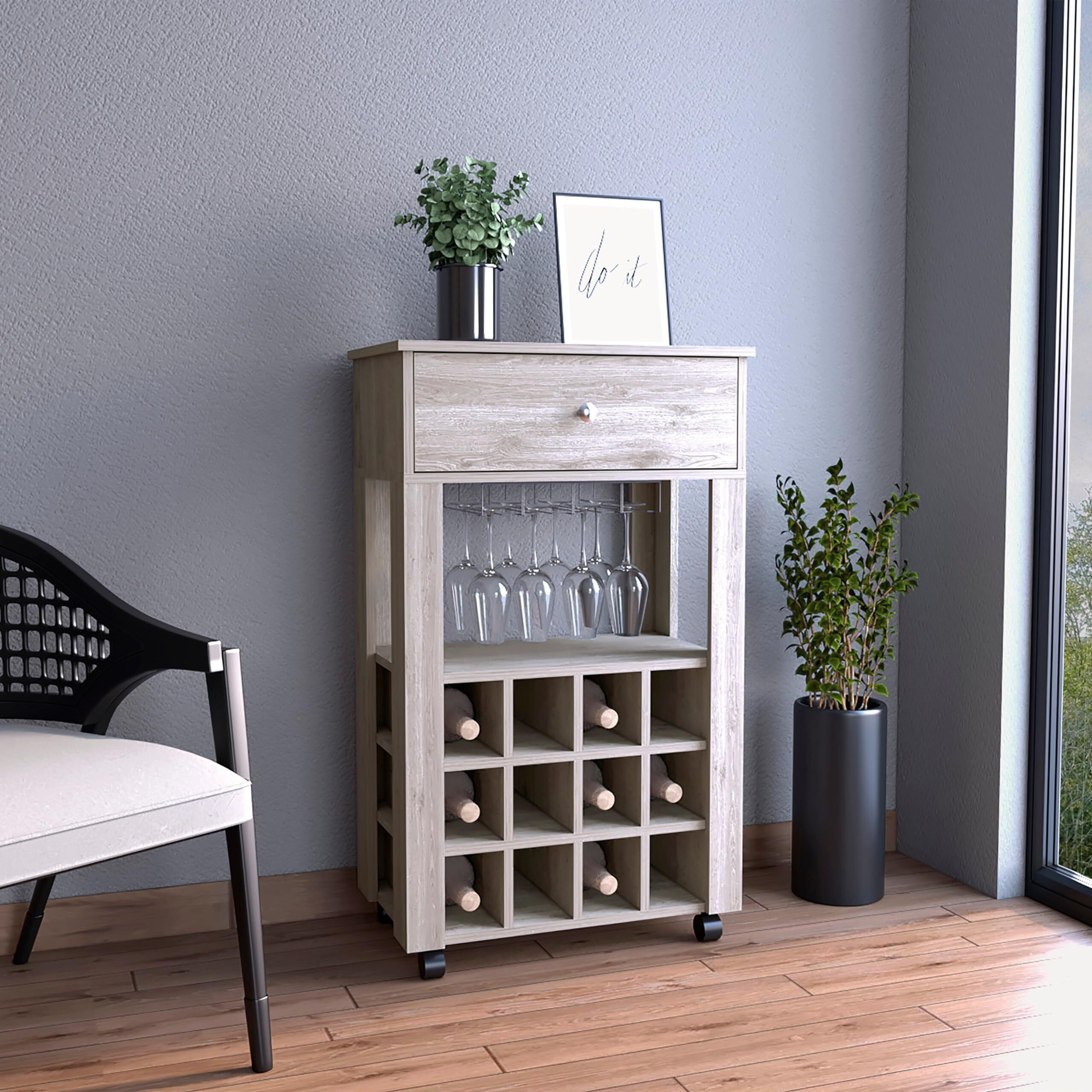 Memphis Bar Cart  -Living Room -Light Gray