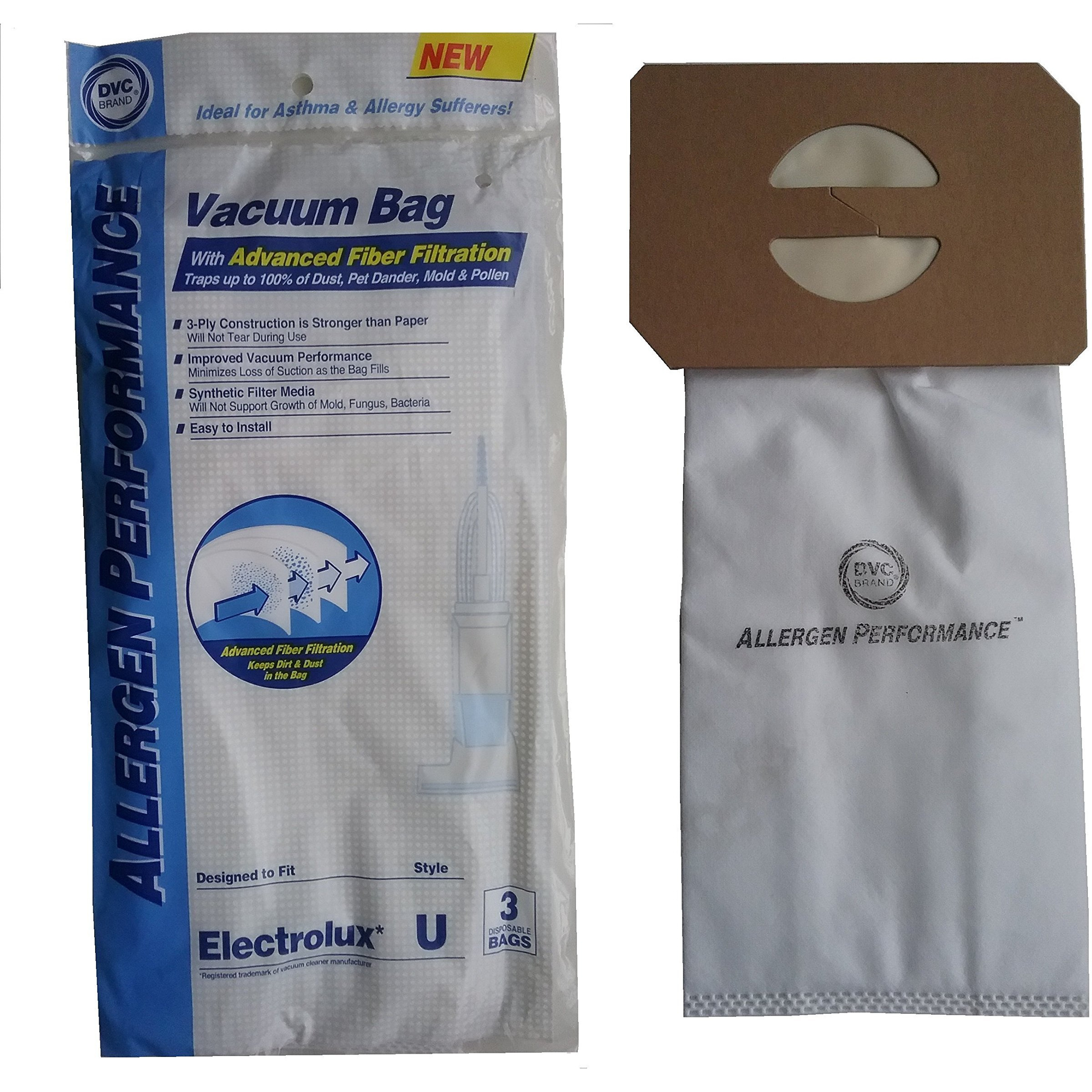 Paper Bag, DVC Electrolux Style U Synthetic 3 Pk