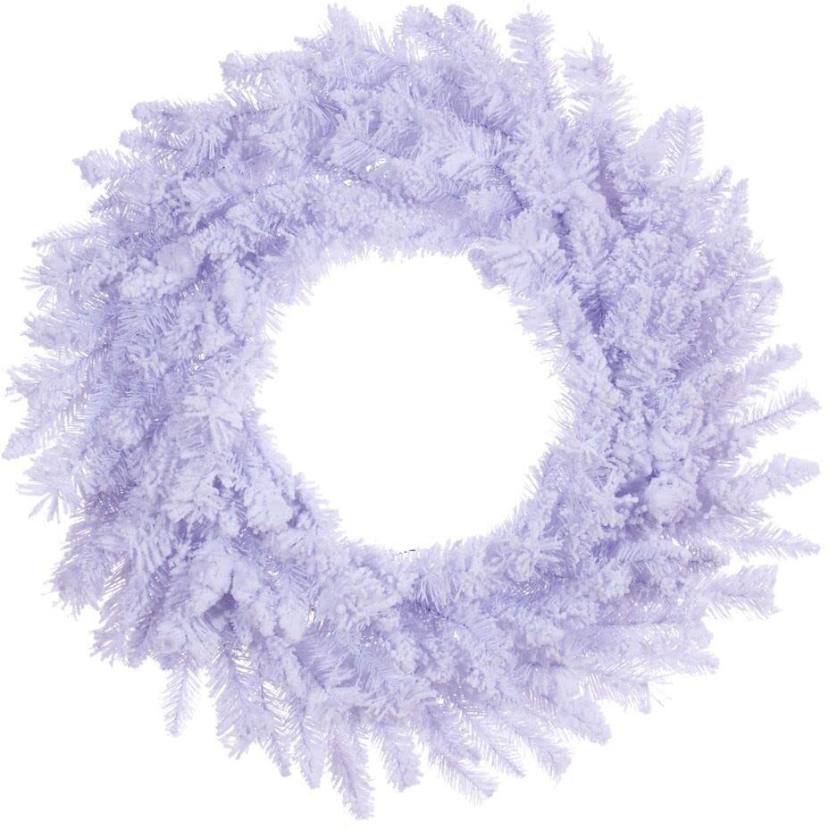 Vickerman 24" Flocked White Wreath with 152 PVC Tips Unlit