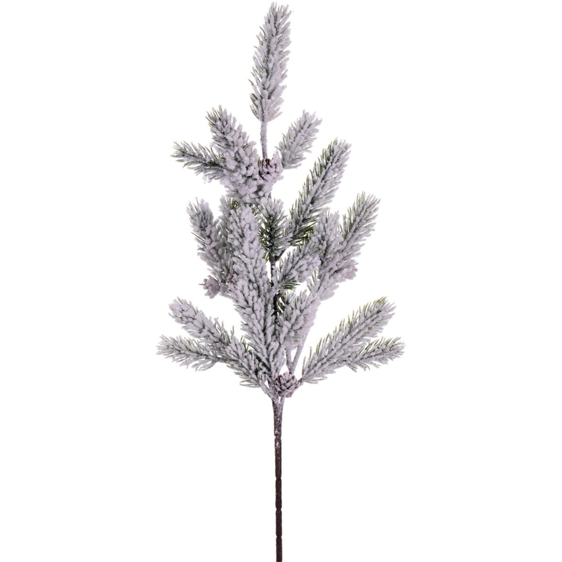 Vickerman 19.5" Snowy Glitter Aritificial Pinecone Fir Spray 4 per bag.