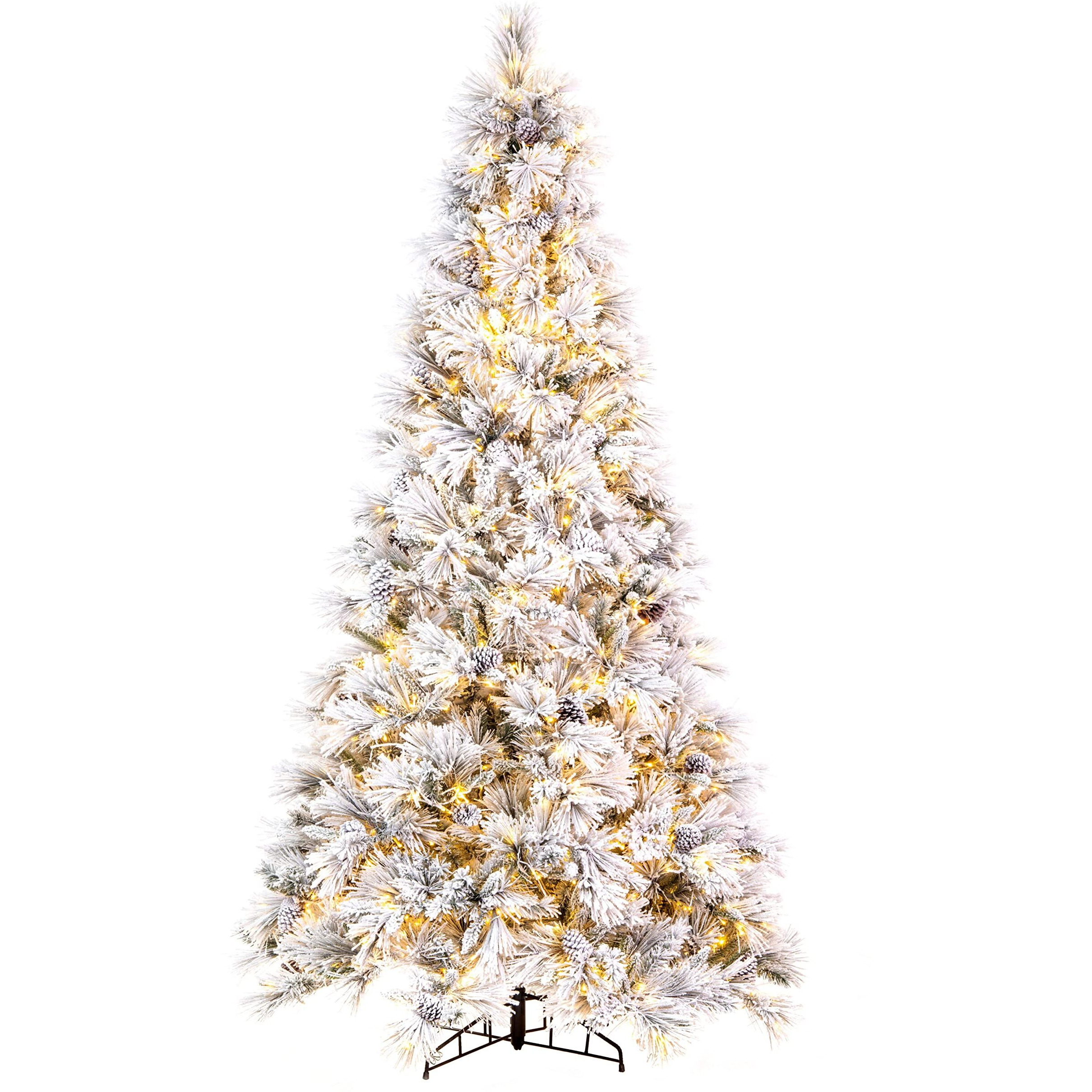 Vickerman 12' x 72" Flocked Atka Pine Artificial Christmas Tree 3mm LED Color Changing Lights