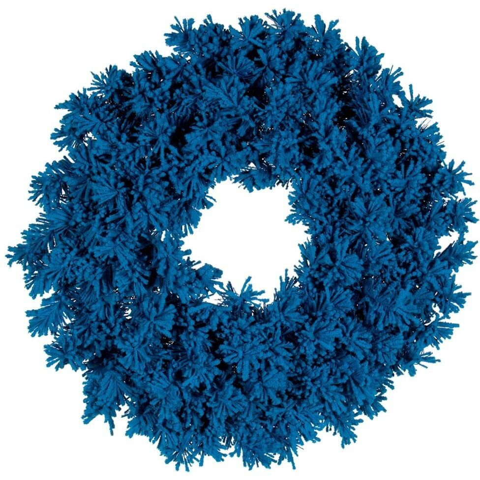 Vickerman 24" Flocked Turquoise Fir Artificial Wreath Unlit.