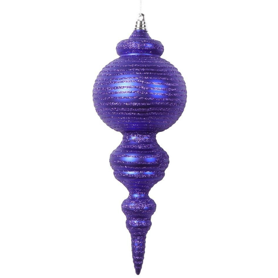 Vickerman 10" Matte Purple Finial Ornament 2 per bag.
