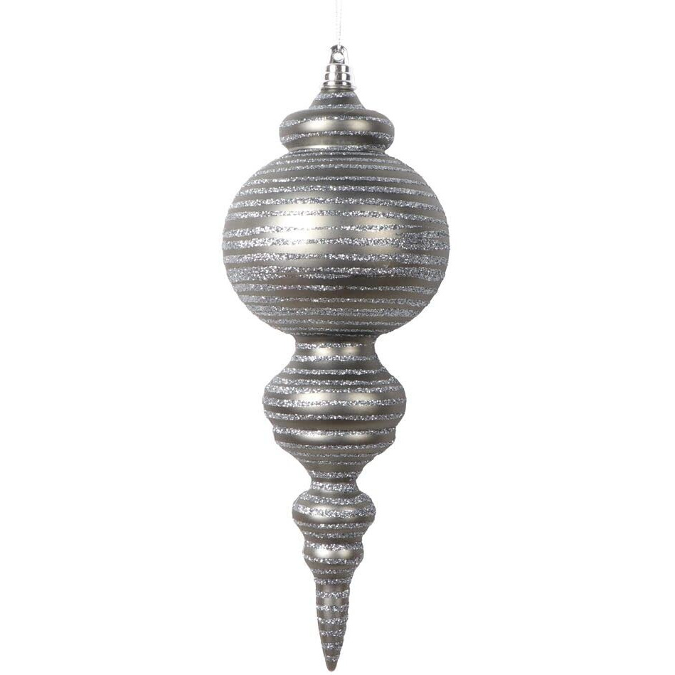 Vickerman 10" Matte Pewter Finial Ornament 2 per bag.