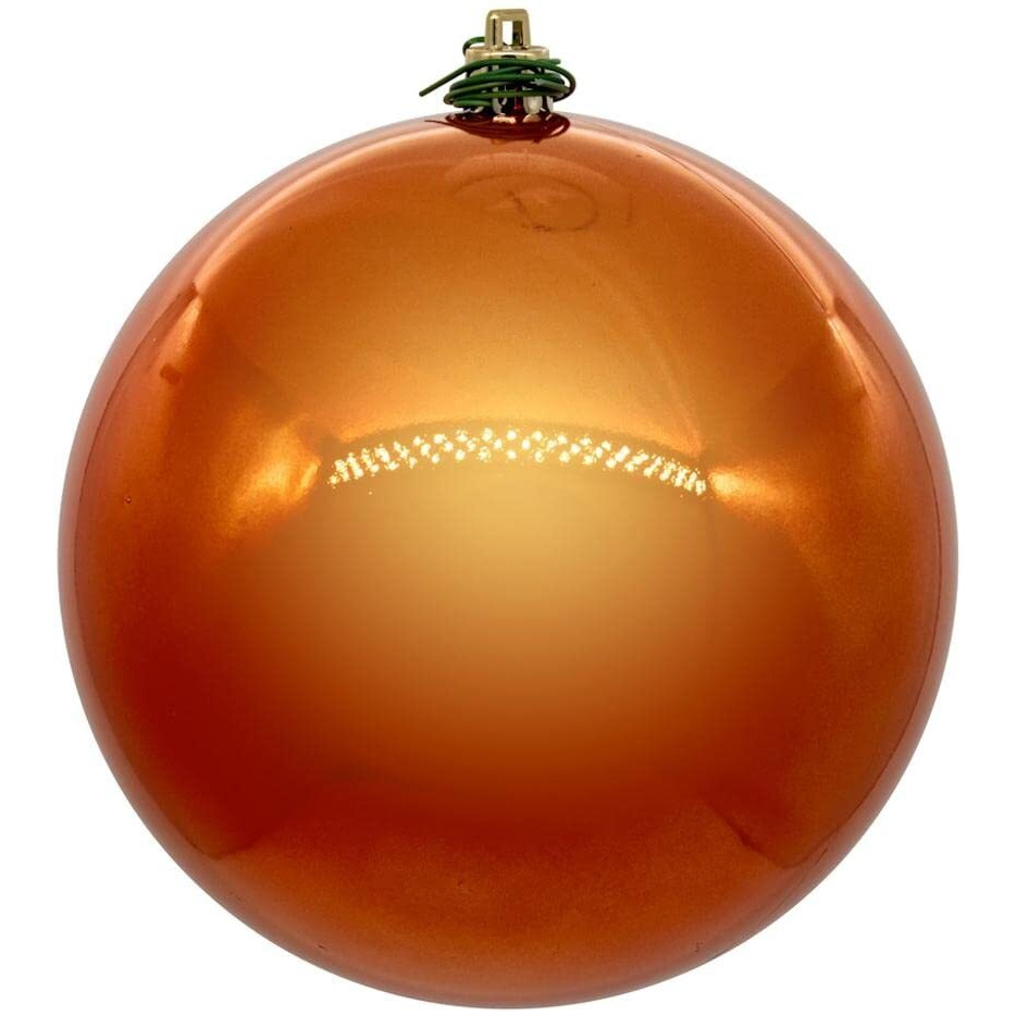 Vickerman 10" Burnish Orange Pearl UV Drilled Ball Ornament 1 per bag.