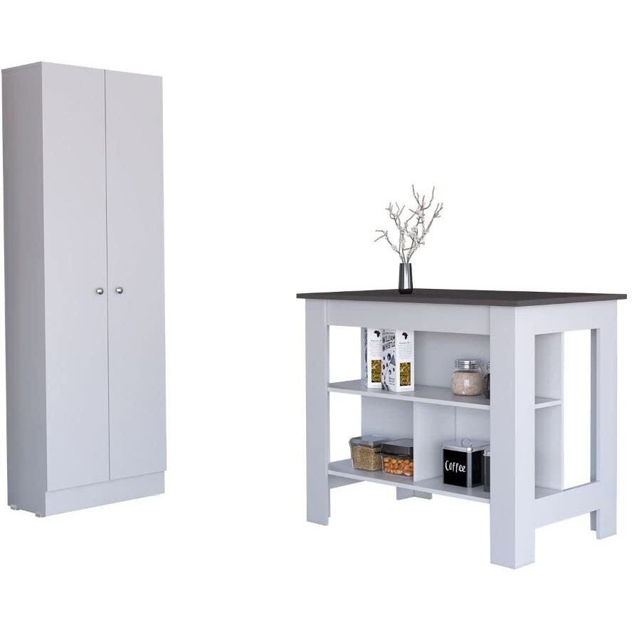 Charlotte 2 Piece Kitchen Set, White /Onyx