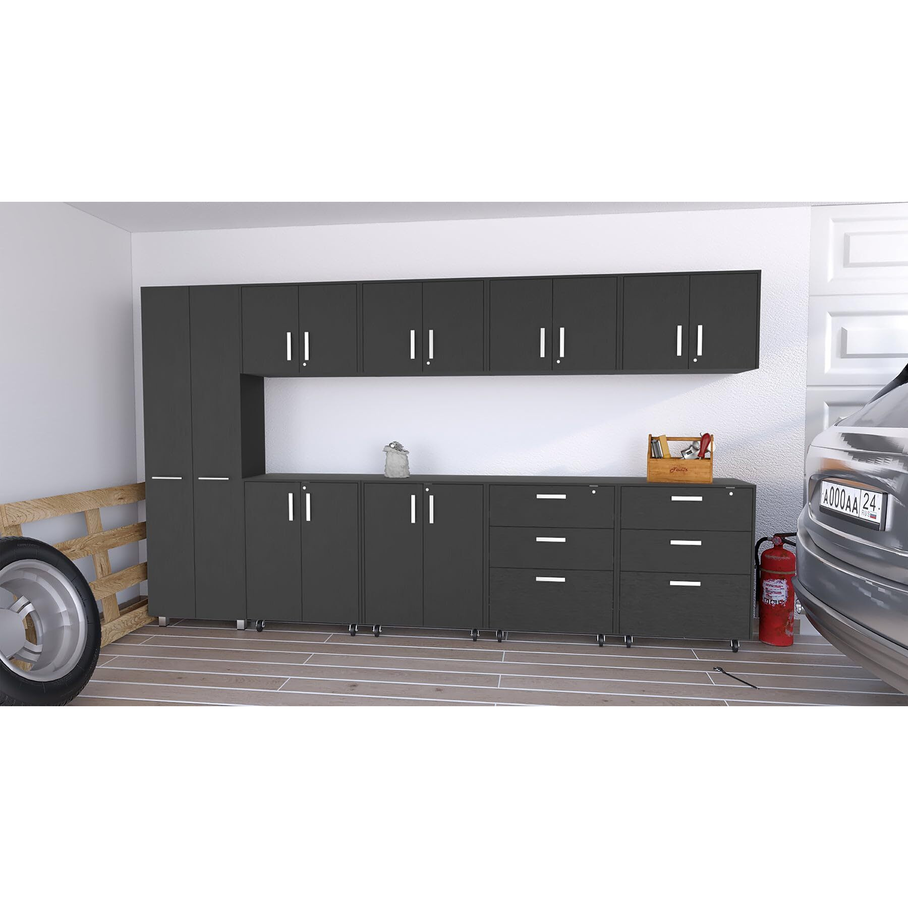 Dayton 9 Piece Garage Set, Black