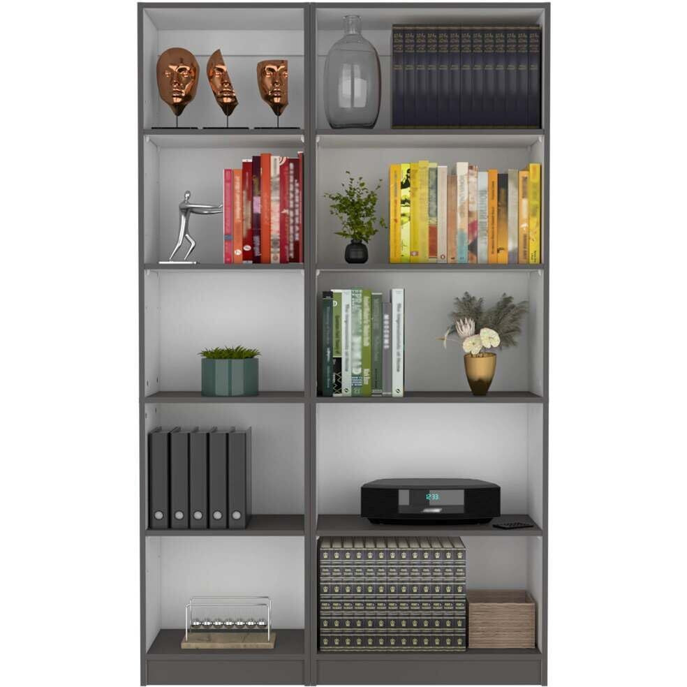 Kenyon 2 Piece Living Room Set, Matt Gray / White