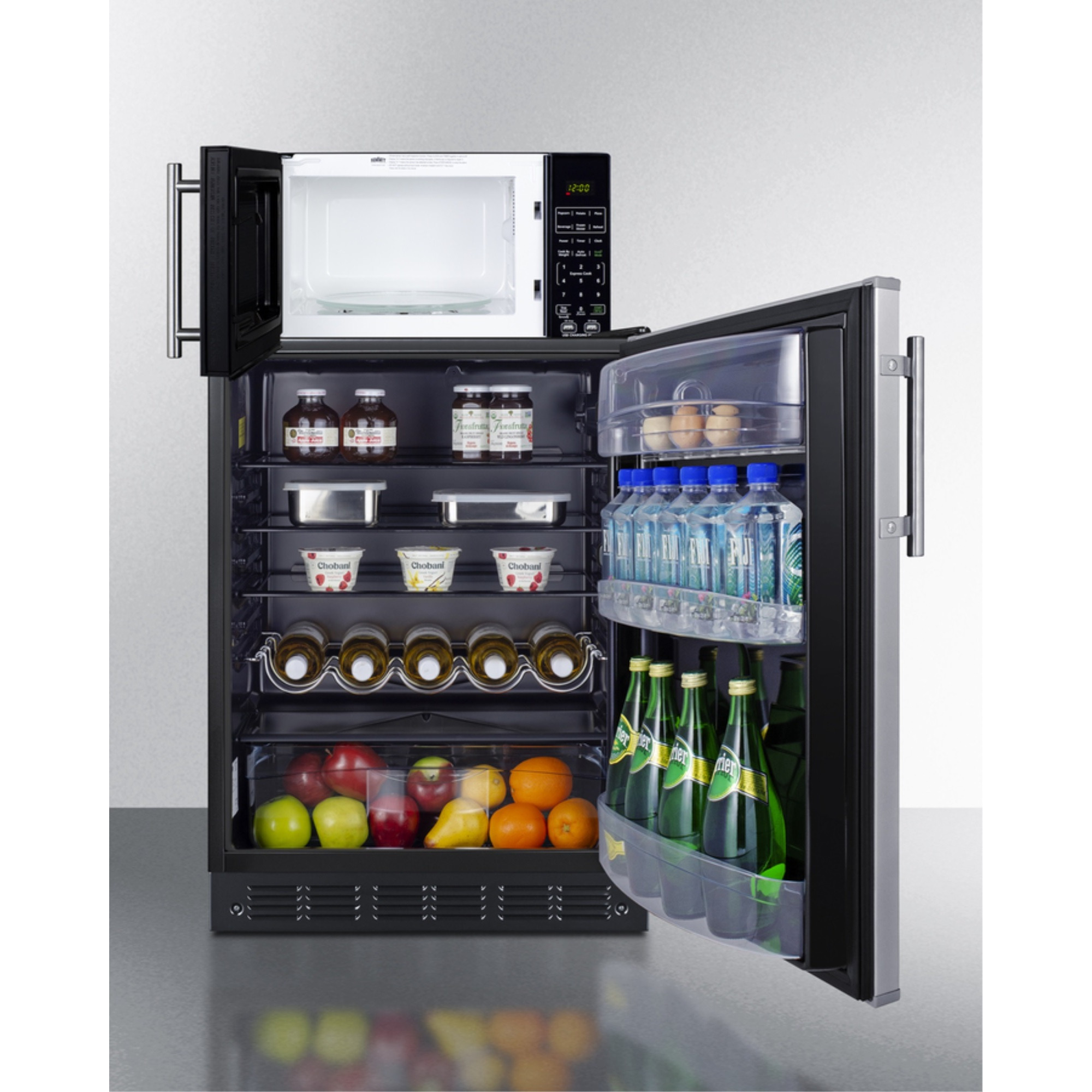 Combination all-refrigerator and microwave