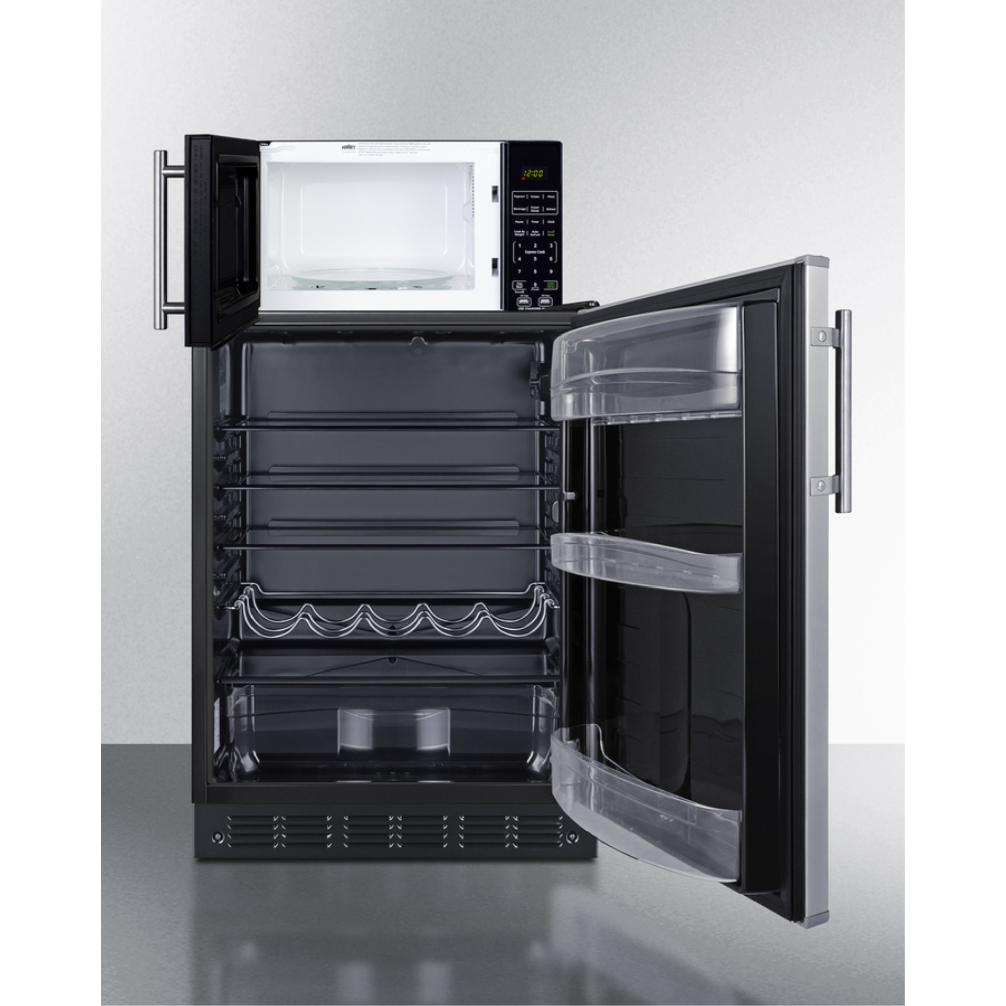Combination all-refrigerator and microwave
