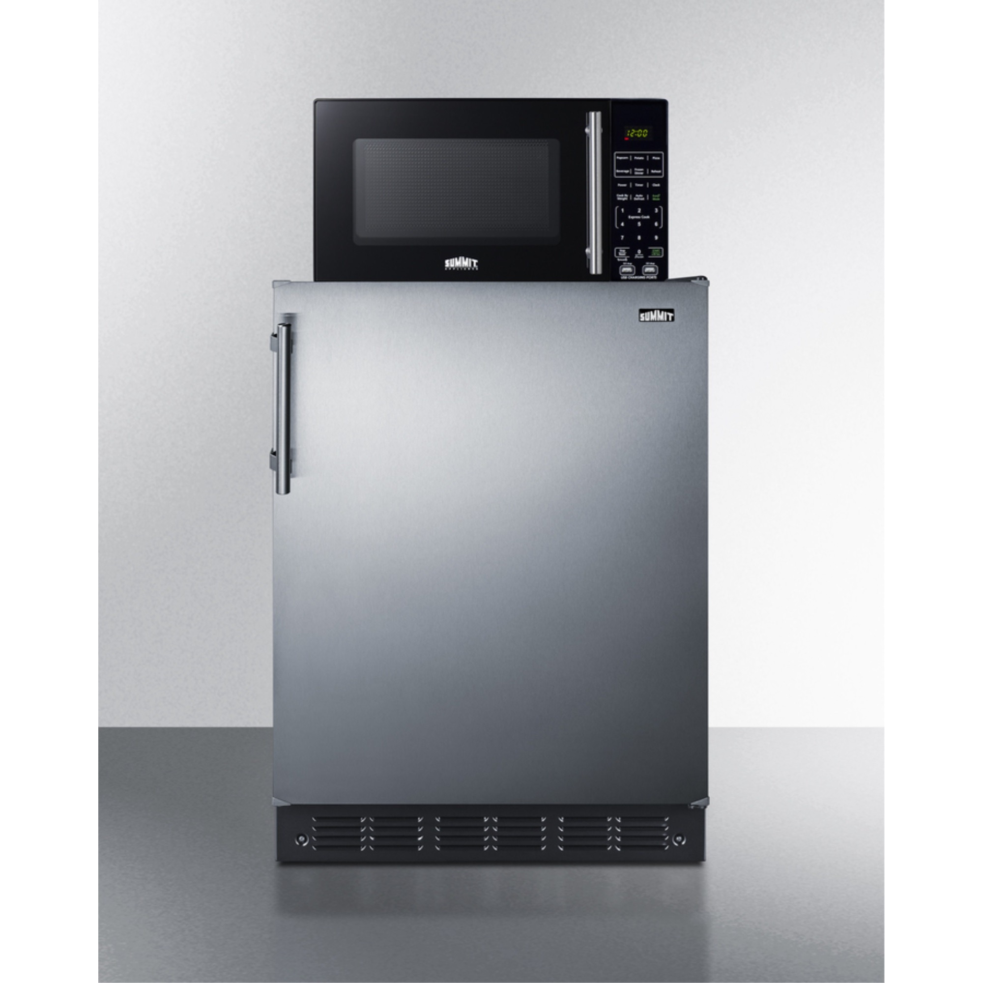 Combination all-refrigerator and microwave