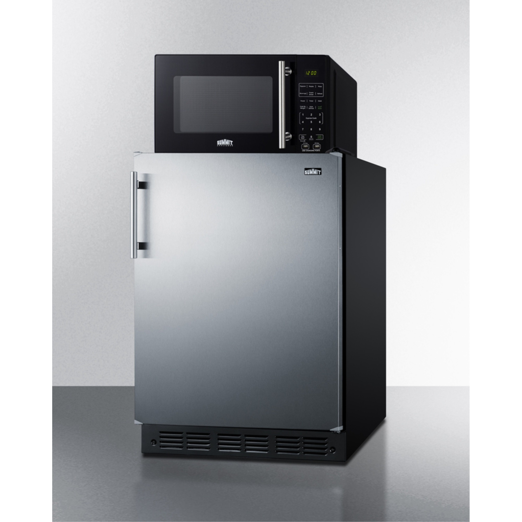 Combination all-refrigerator and microwave