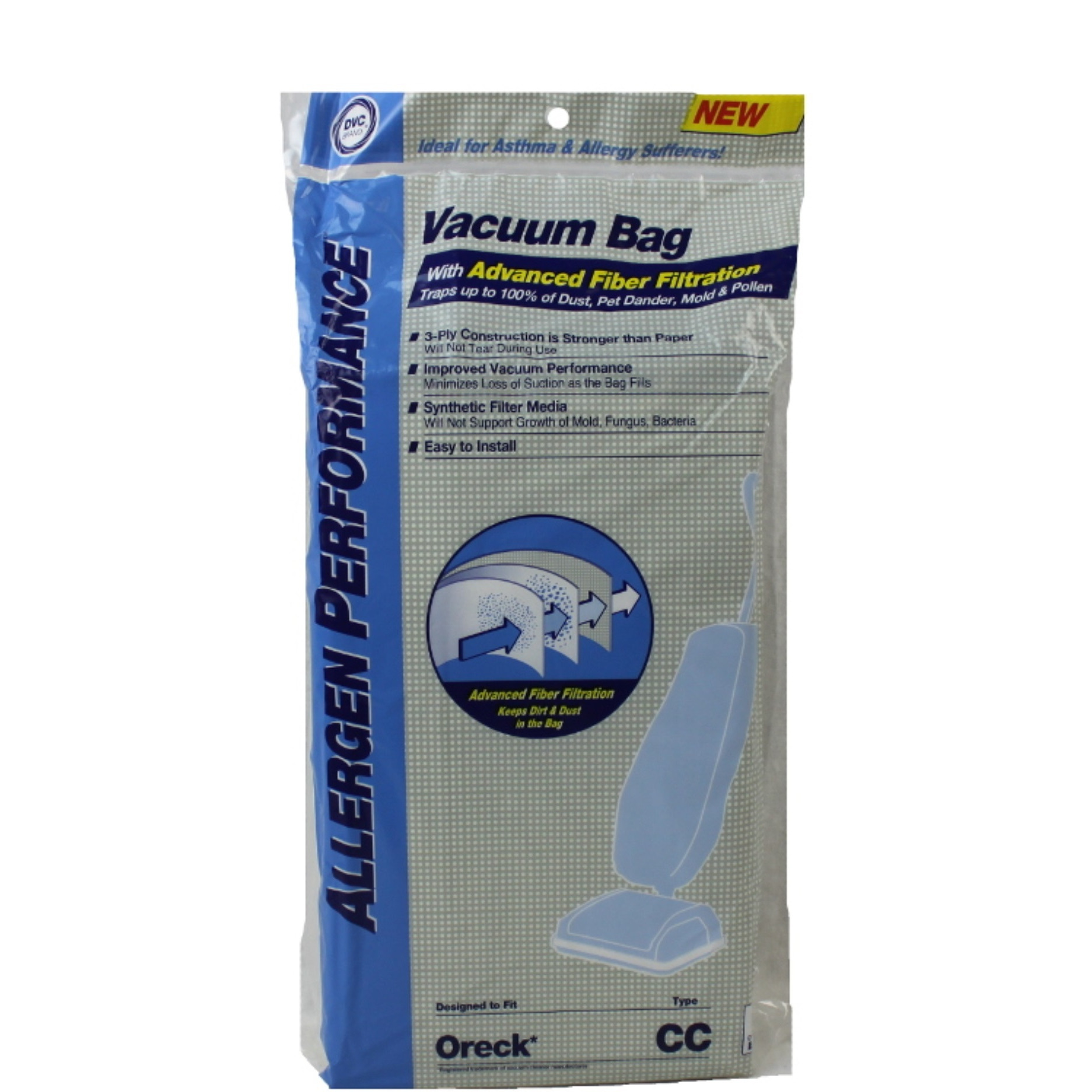 Paper Bag, Oreck CC Charcoal Synthetic 8 Pk