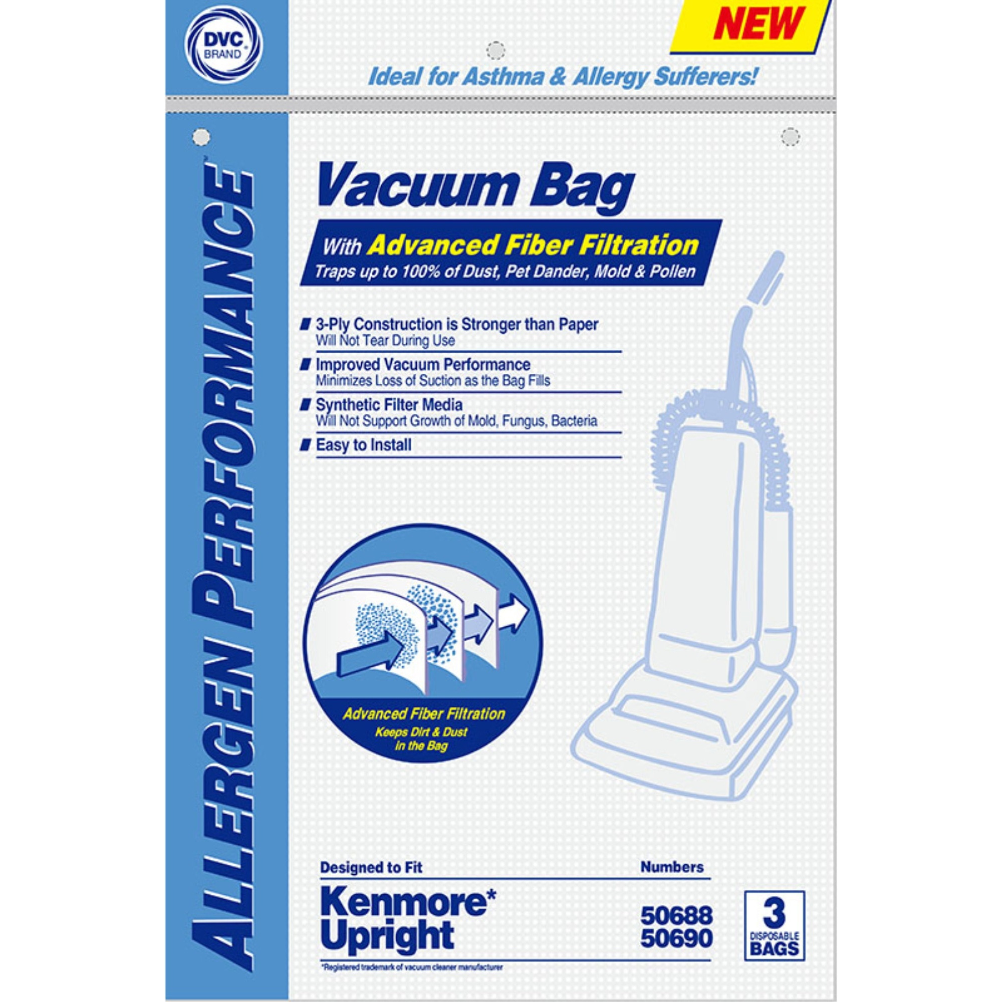 Paper Bag, DVC Kenmore O 50688/50690 Syn 3Pk