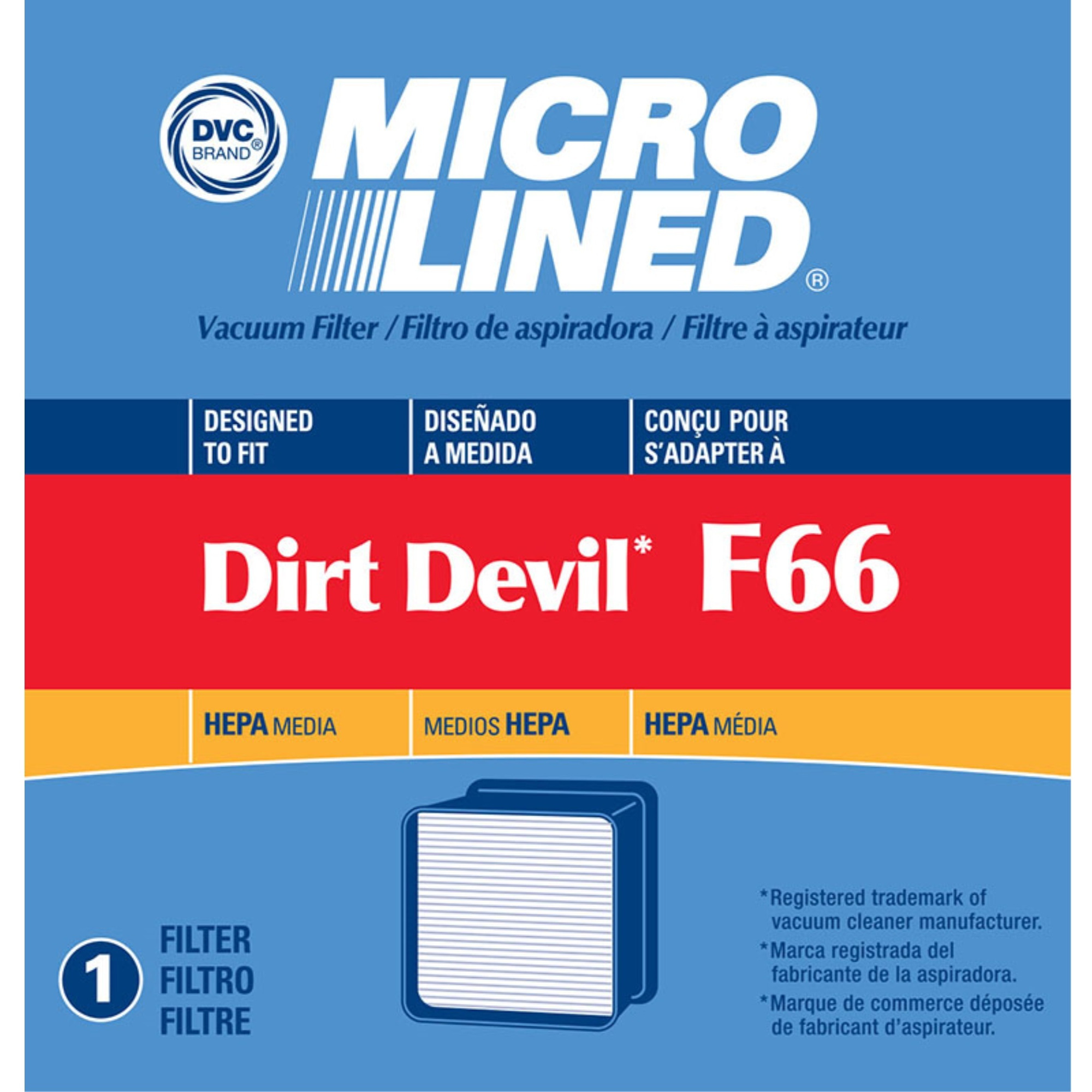 Filter, DVC Royal/Dirt Devil F66 HEPA 1Pk