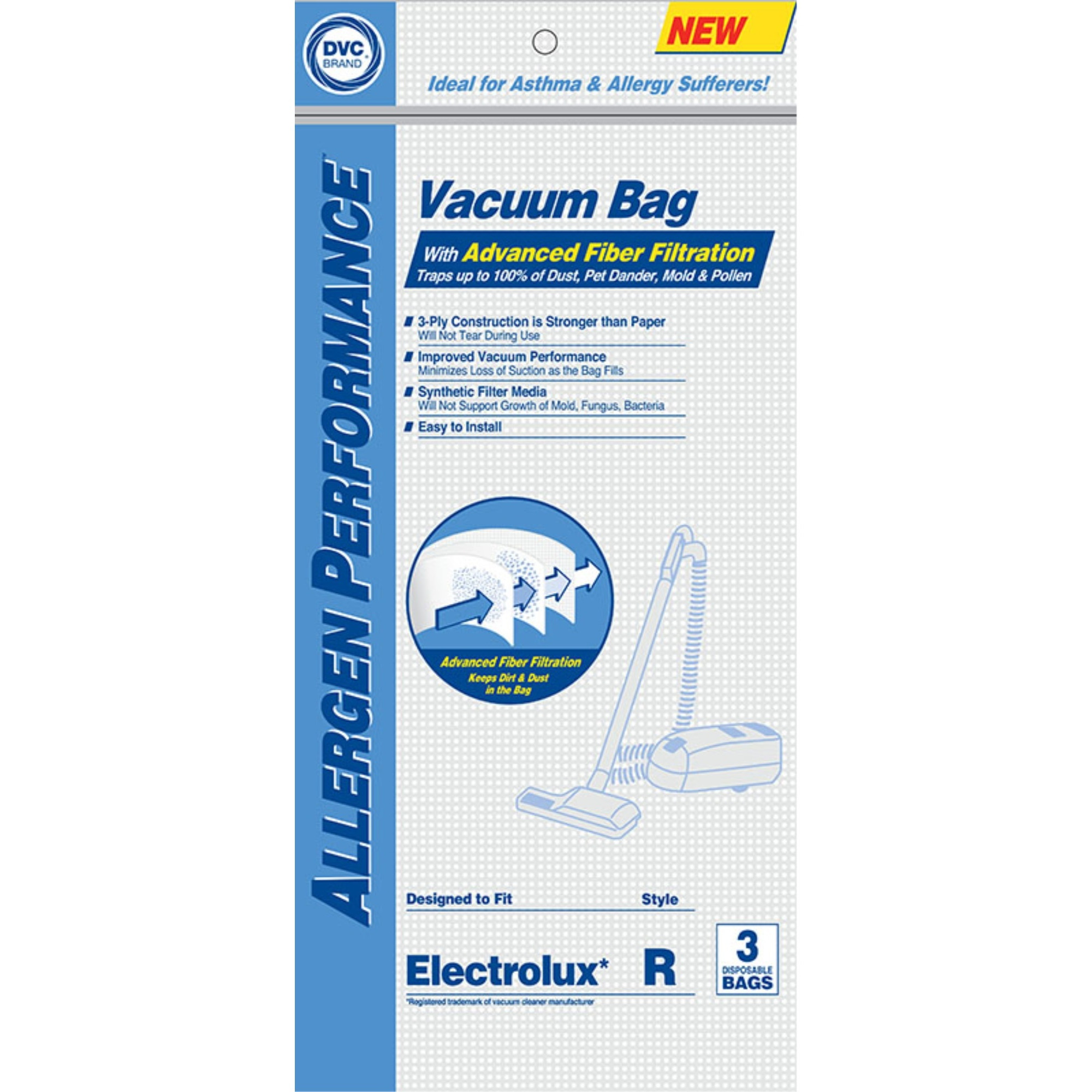 Paper Bag, DVC Electrolux Style R Synthetic 3Pk