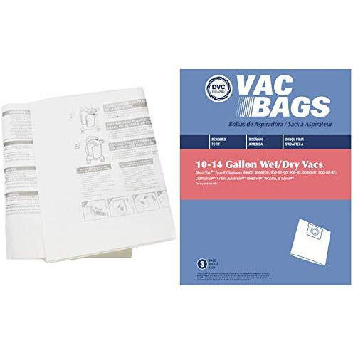 Paper Bag, DVC Shop Vac/Multi-Fit 10-14 Gal 3Pk