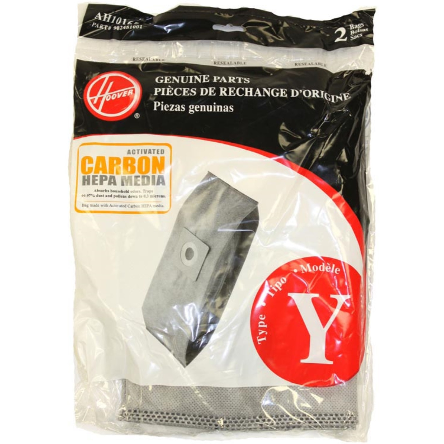 Paper Bag, Type Y HEPA Carbon Activated 2 Pk