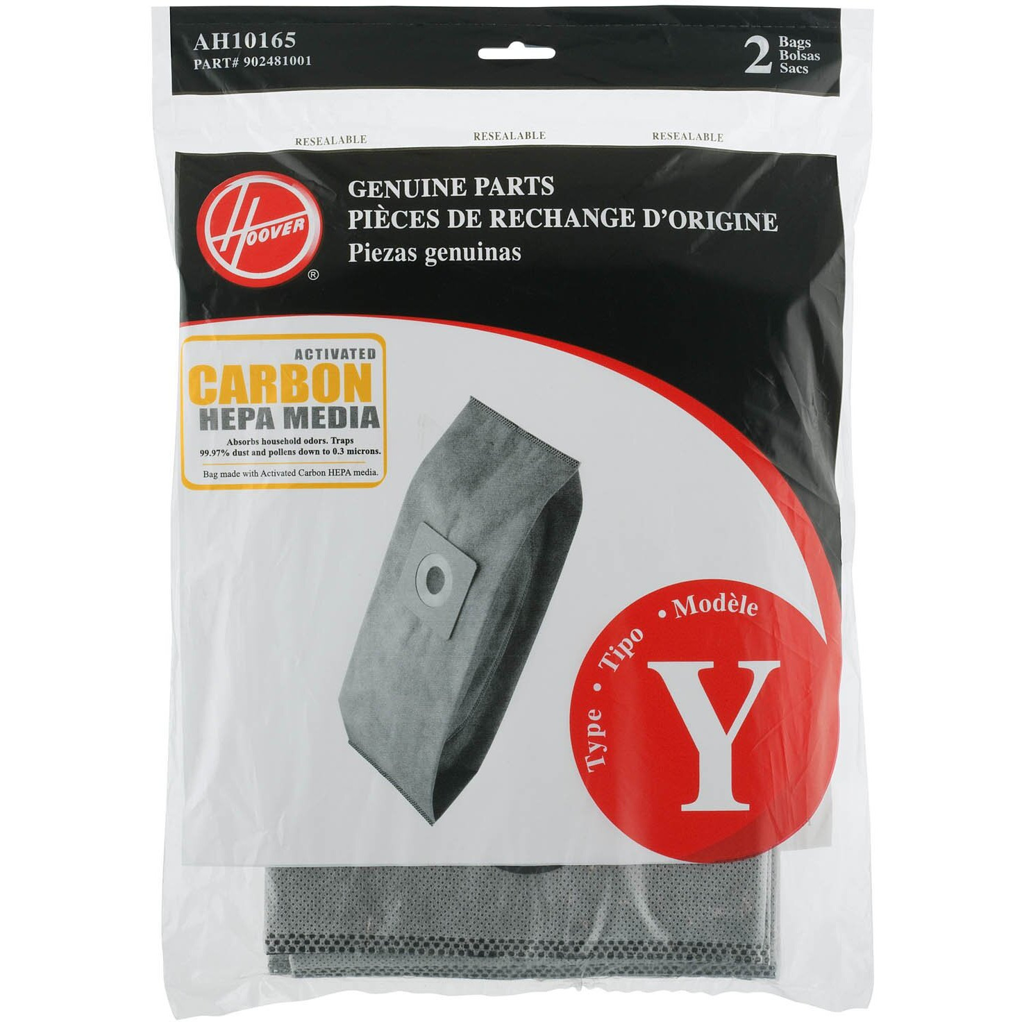 Paper Bag, Type Y HEPA Carbon Activated 2 Pk