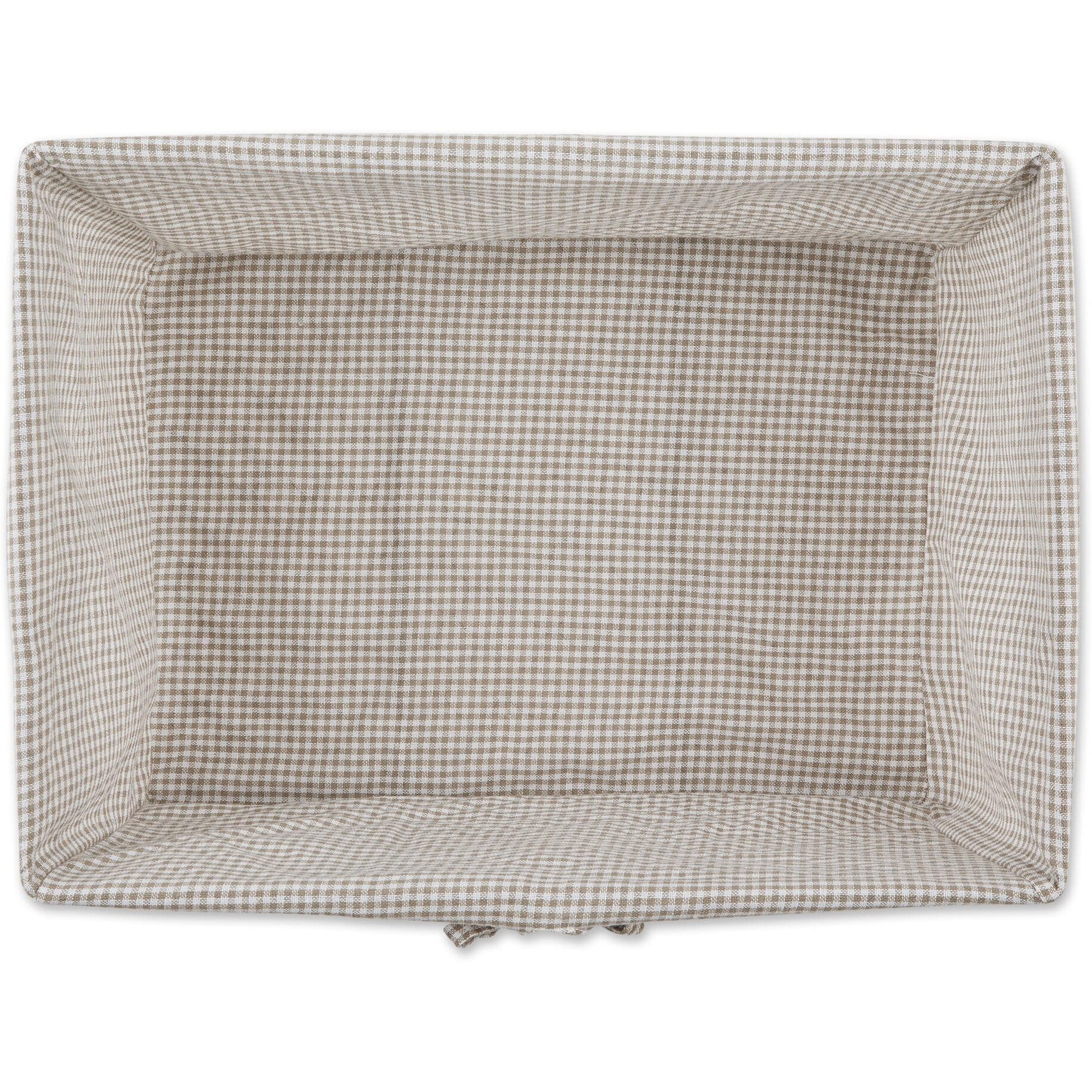 MEDIUM RUSTIC BRONZE CHICKEN WIRE STONE & WHITE GINGHAM CHECK LINER BASKET SET/2