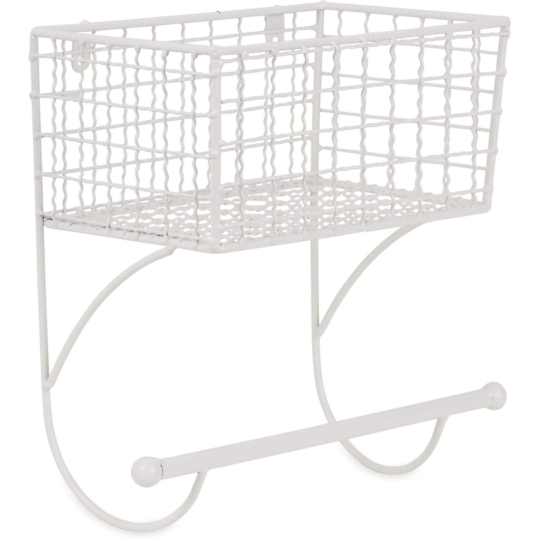 SMALL ANTIQUE WHITE FARMHOUSE TOWEL RACK